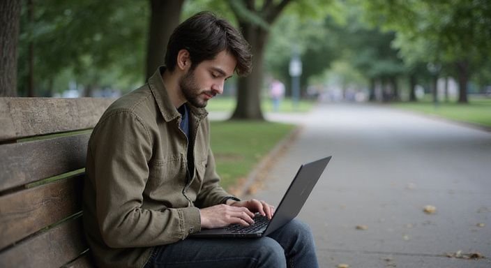 Eine Person sitzt entspannt auf einer Bank und wollen sexkontakte in Österreich.